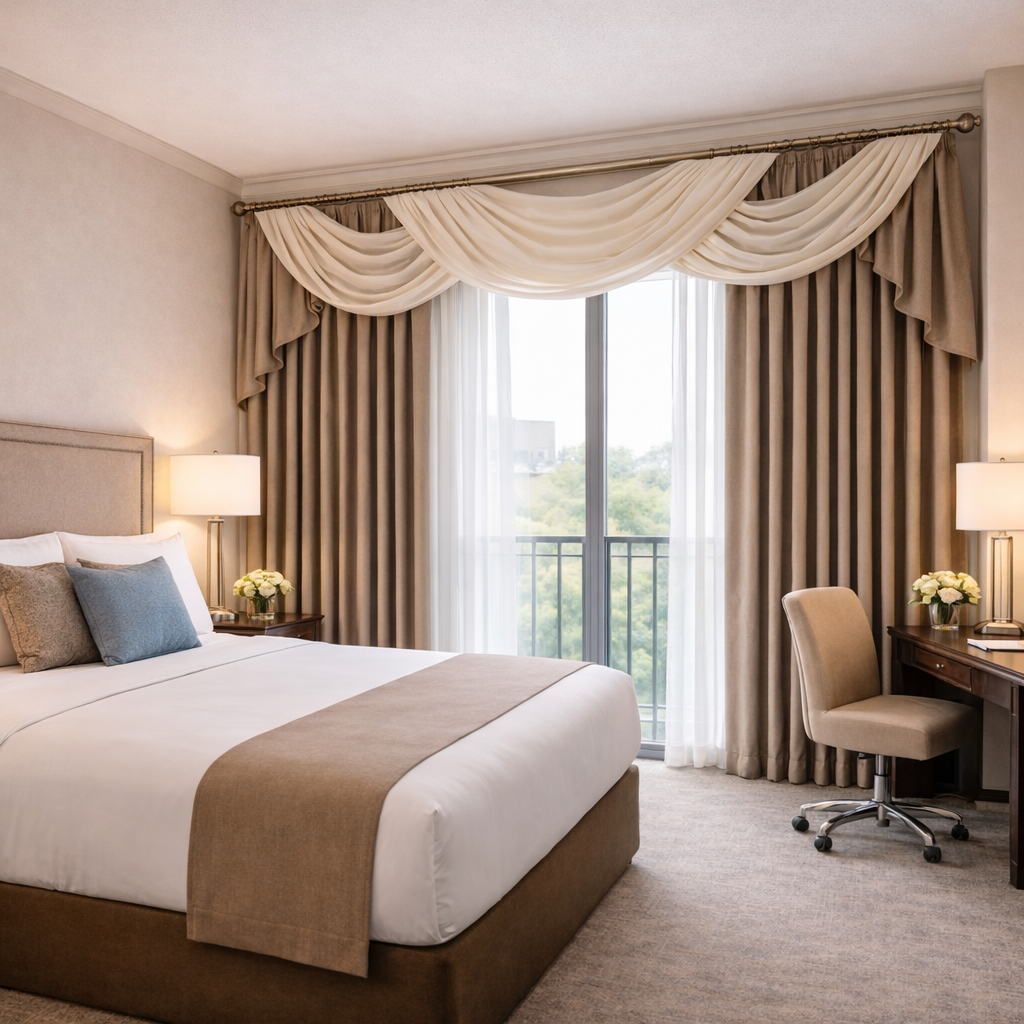 Image Elegant-hotel-room-with-lush-balcony-view