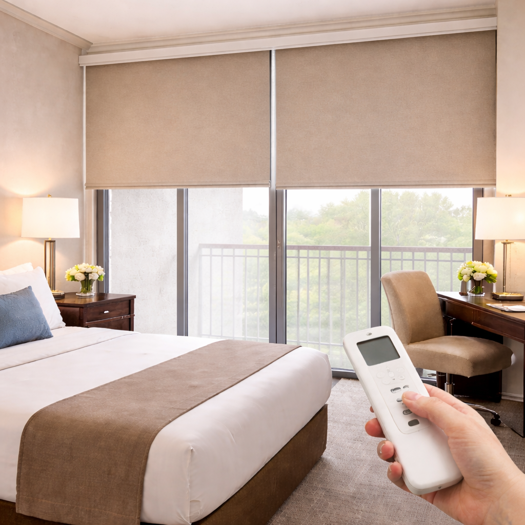 Image Modern-hotel-room-with-motorized-shades-1