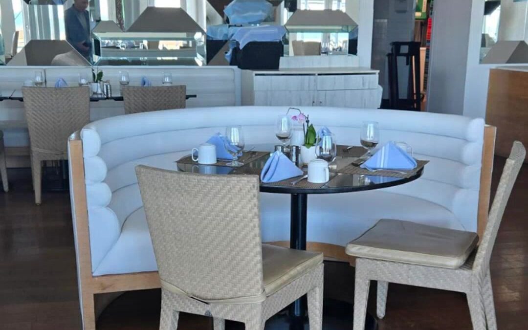Custom Banquette Reupholstery for Atlantica Restaurant at the Allegria Hotel