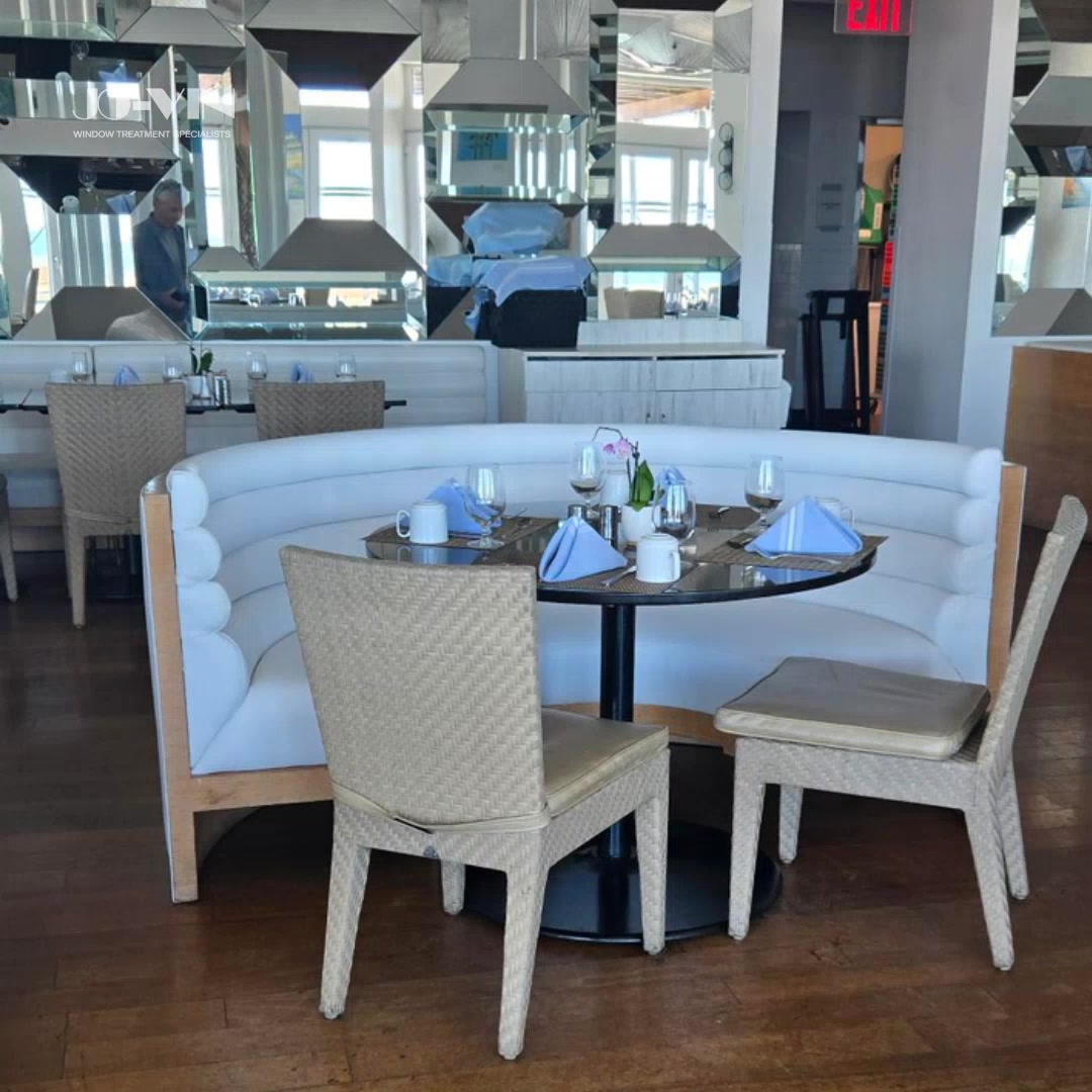Custom Banquette Reupholstery for Atlantica Restaurant at the Allegria Hotel